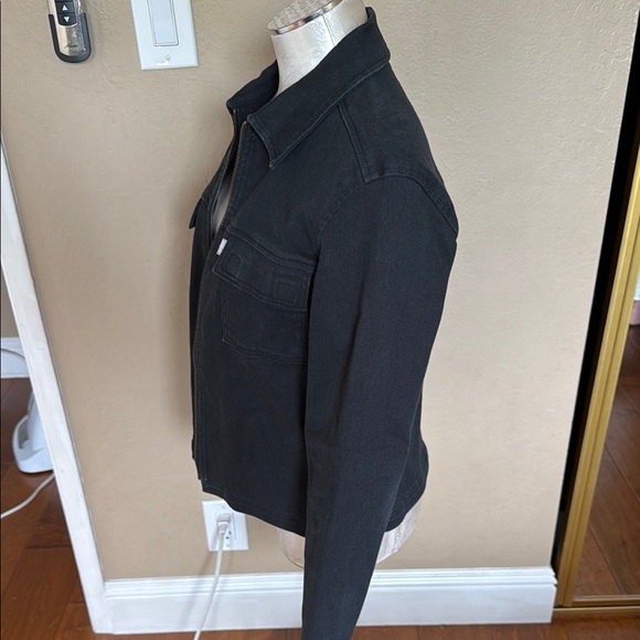 Vintage Levi's Silvertab Black stretch Jean Jacket zippered closure Medium - Picture 7 of 15